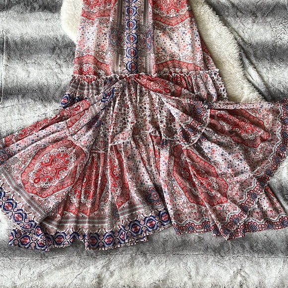 Living Doll Long Flowy Bohemian/Cottagecore Style Dress with Snug Bodice Maxi - Picture 7 of 11